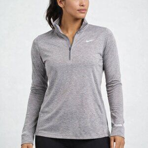 Nike Women’s Medium Dri-FIT ½ Zip Running Top Gray Long Sleeve Reflective